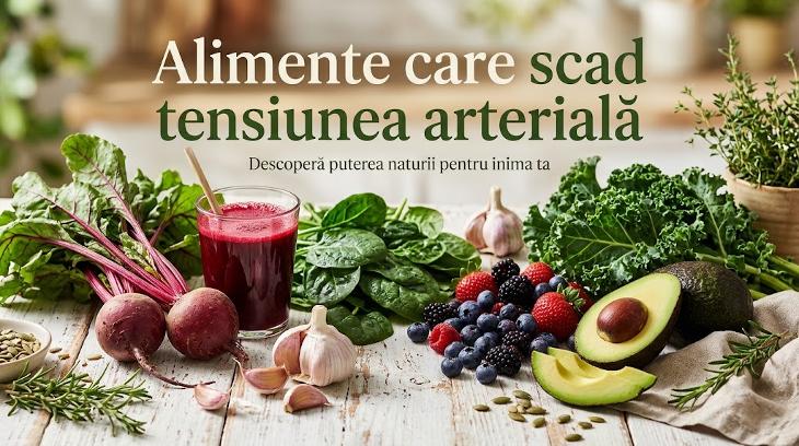 Alimente pentru scăderea tensiunii arteriale: sfeclă roșie, spanac, fructe de pădure, usturoi și avocado.