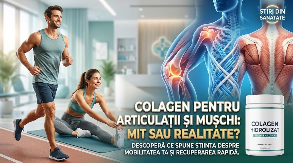 Colagen hidrolizat pentru sănătatea articulațiilor, mușchilor și mobilitate activă.