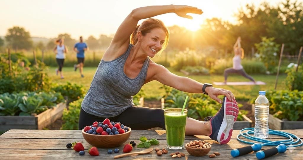 Stil de viață activ și alimentație sănătoasă pentru un metabolism rapid după 40 de ani.