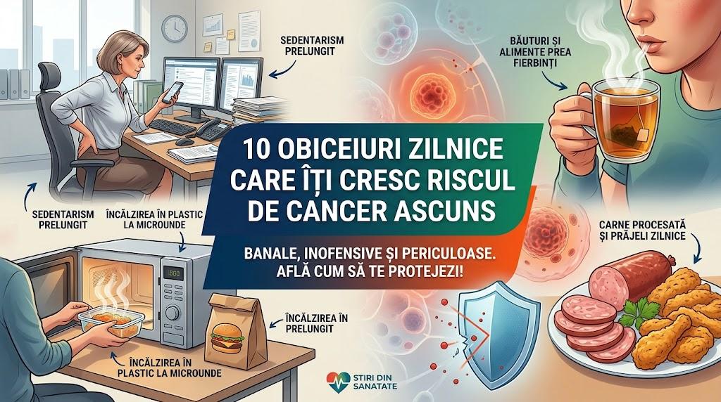Obiceiuri zilnice periculoase care cresc riscul de cancer și soluții de prevenție pentru sănătate.