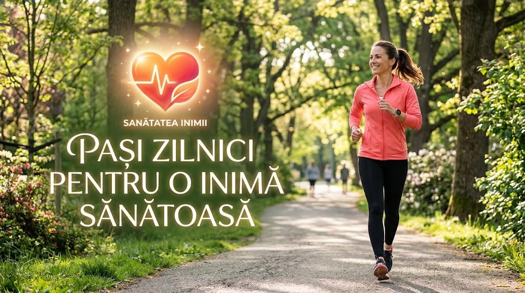 Femeie mergând alert în parc pentru sănătatea inimii și prevenție cardiovasculară.
