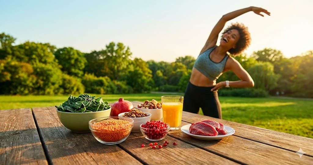 Alimente bogate în fier și vitamine esențiale pentru prevenirea anemiei și vitalitate.