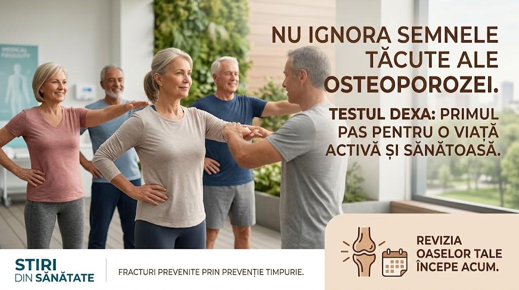 Grup de adulți activi la kinetoterapie pentru prevenirea osteoporozei și fracturilor