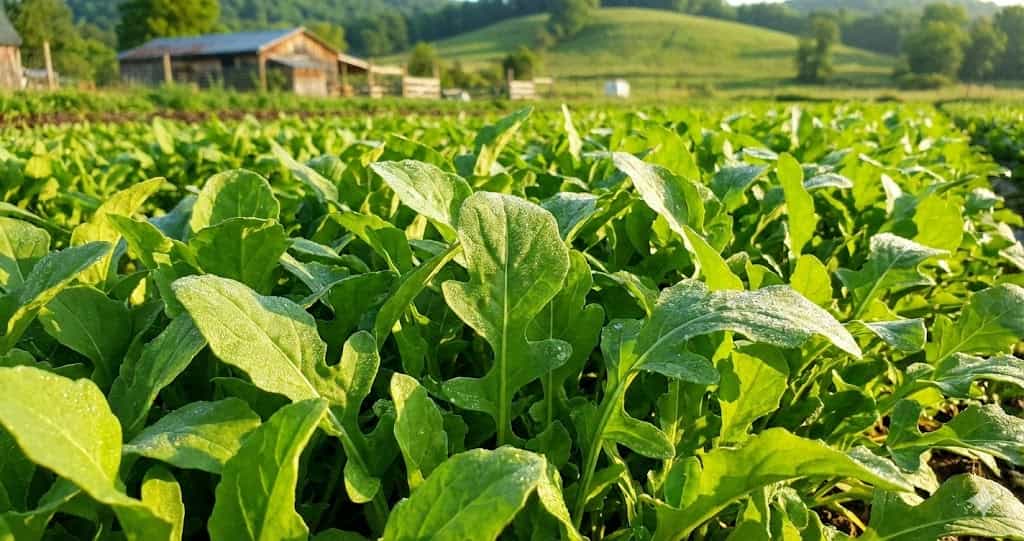 Rucola proaspătă: superaliment verde cu beneficii esențiale pentru sănătate, detaliu frunze.