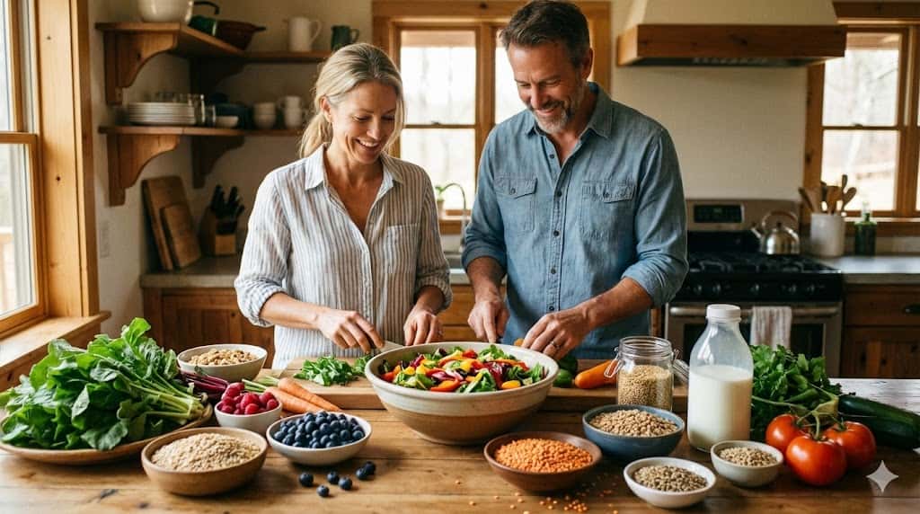 Alimente sănătoase bogate în fibre pentru menținerea unui colon sănătos și digestie bună după 40 de ani.