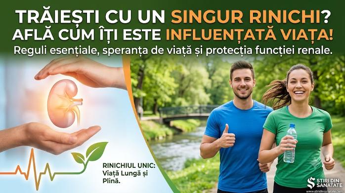 Oameni activi alergând în natură și mâini ocrotind ilustrația unui rinichi sănătos, infografic medical.