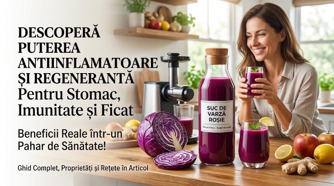 Femeie bând suc proaspăt de varză roșie stors la rece pentru sănătate și imunitate.