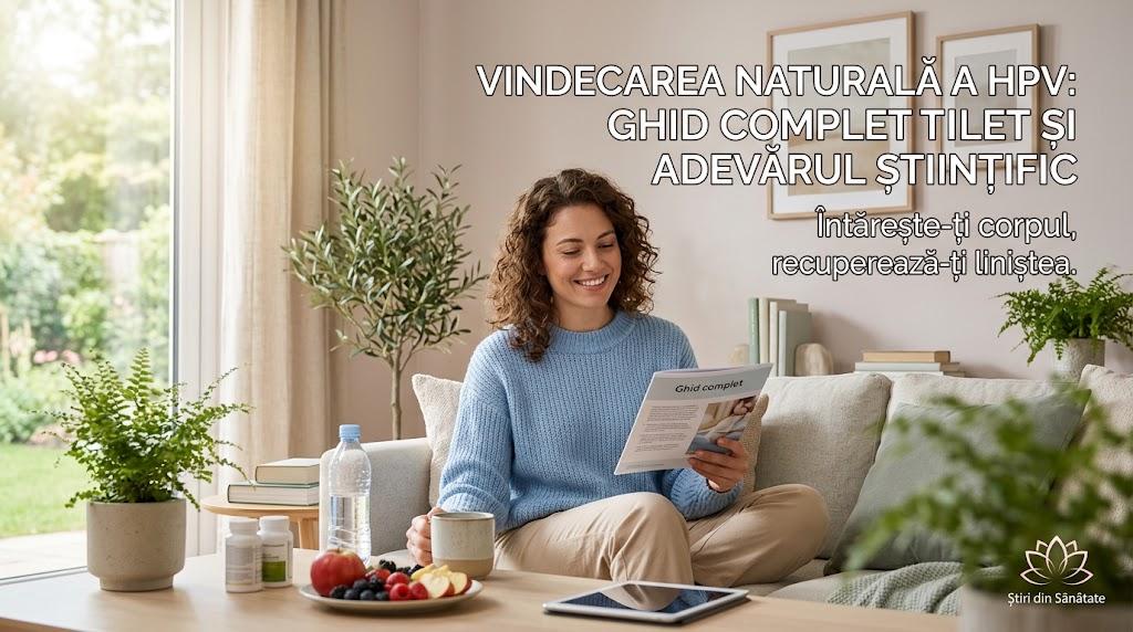 Femeie citind un ghid despre vindecarea naturală a HPV și întărirea imunității